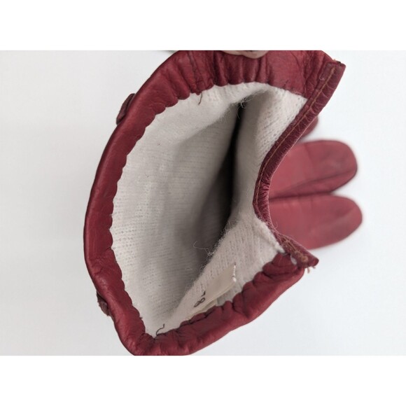 Carson Pirie Scott Vintage Red Leather Gloves Made In Italy Size 6 1/2 Small XS - Picture 8 of 9